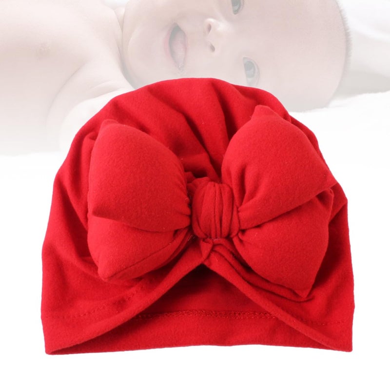 Red Bowknot Hat For Newborns And Infants Soft Headdress Photo Prop Hospital Use - Image 4