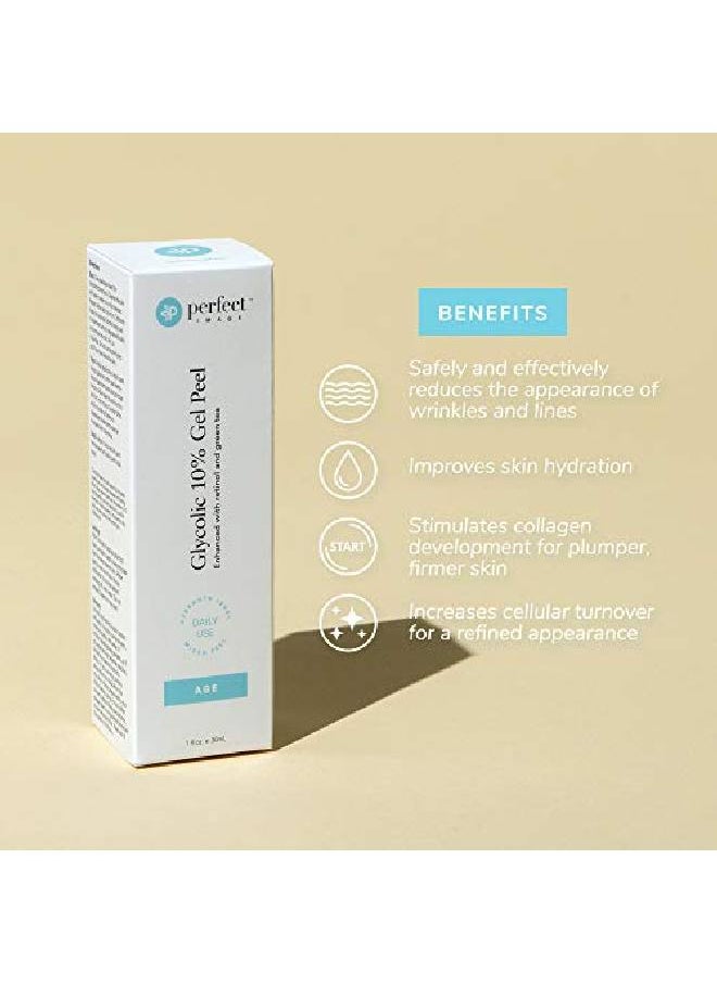 جل التقشير المضاد للشيخوخة بنسبة 10% من حمض الجليكوليك (للاستخدام اليومي) المعزز بالريتينول ومستخلص الشاي الأخضر