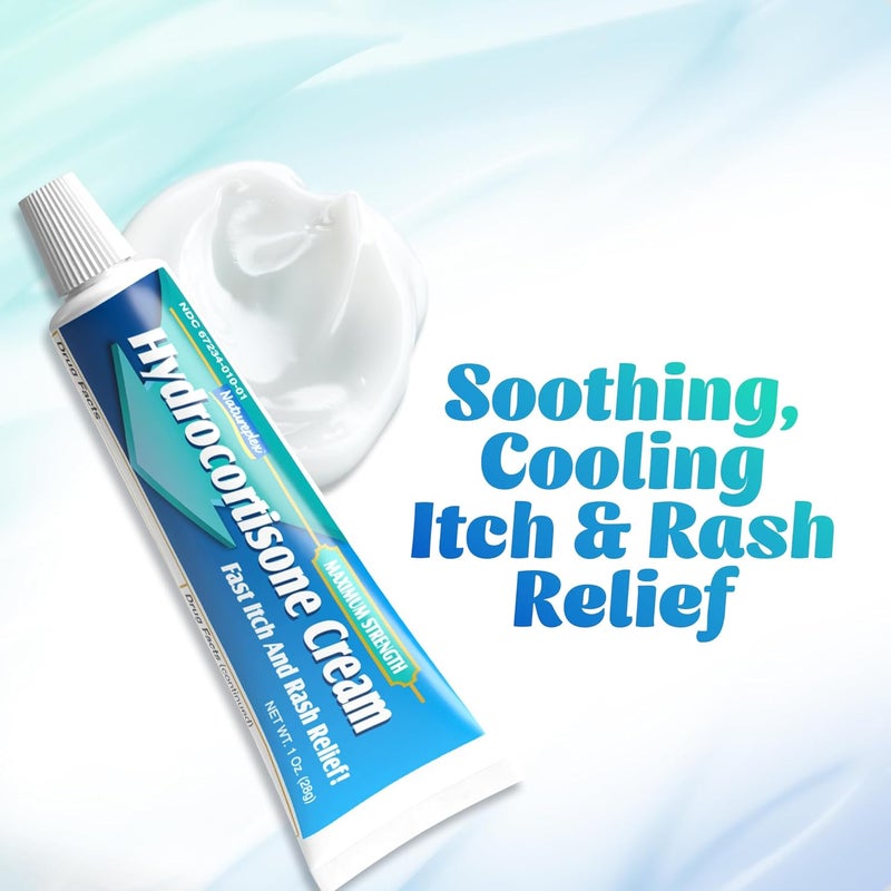 Natureplex كريم هيدروكورتيزون 1% 1.0 أونصة (عبوة من 4) – أقصى قوة مضادة للحكة، تخفيف للشرى، الطفح الجلدي، لدغات البعوض/الحشرات، الإكزيما، الصدفية، وسماق السام – مرهم موضعي – صنع في الولايات المتحدة الأمريكية - Image 2