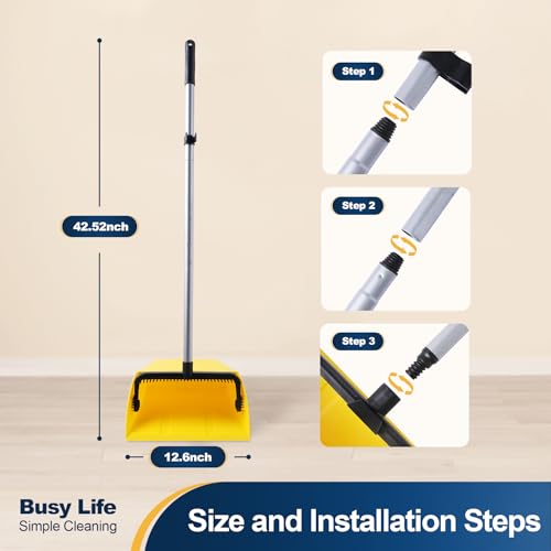 Yocada Commercial Dustpan with Comb Outdoor Indoor for Courtyard Garage Lobby Mall Market Floor Home Kitchen Room Office Pet Hair Rubbish - Image 3