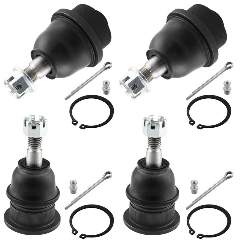 MotorbyMotor 4pc Front Upper Lower Ball Joint fits for Chevy SilveradoGMC Sierra 1500 2500 3500 HD Chevrolet Avalanche Suburban GMC Yukon XL Suspension Ball Joint Kit K6693 K6696
