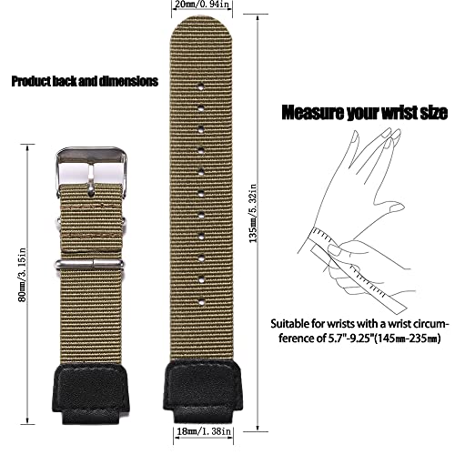 MCXGL Nylon watch strap for Casio AE1200WH AE-1000 SGW-300H SGW-400 AQ-S810W 18mm Men's Replacement Leather Watch band stainless steel ring - ArmyGreen - Image 2