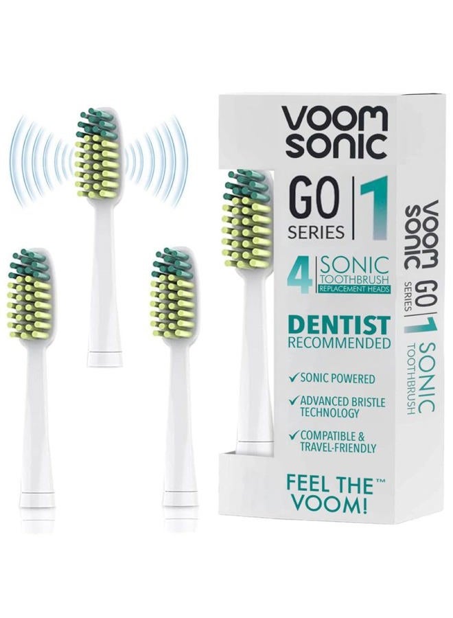 VOOM SONIC Go 1 Replacement Heads | Pack of 4 Replacement Brushes | Advanced Bristle Technology| Soft DuPont Nylon Bristles | Oral Care - Image 1