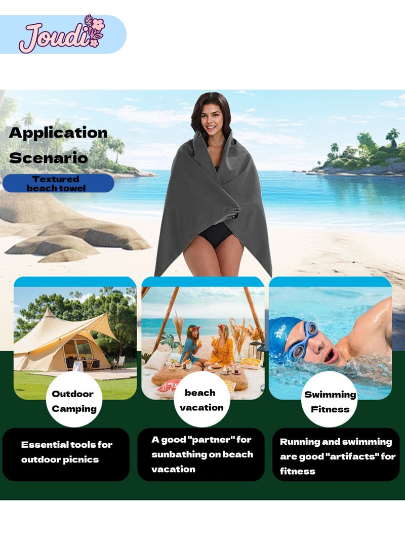 Joudi Beach Towel Beach Towels for Travel Quick Dry Towel for Swimmers Sand Proof Beach Towels for Women Men Girls Cool Pool Towels Beach Accessories Super Absorbent Towel （80*160cm） - Image 2