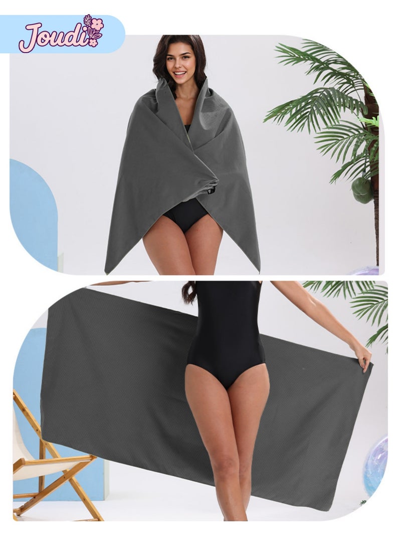Joudi Beach Towel Beach Towels for Travel Quick Dry Towel for Swimmers Sand Proof Beach Towels for Women Men Girls Cool Pool Towels Beach Accessories Super Absorbent Towel （80*160cm） - Image 4