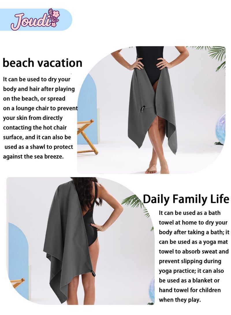 Joudi Beach Towel Beach Towels for Travel Quick Dry Towel for Swimmers Sand Proof Beach Towels for Women Men Girls Cool Pool Towels Beach Accessories Super Absorbent Towel （80*160cm） - Image 5
