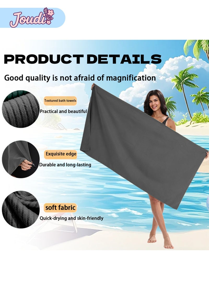 Joudi Beach Towel Beach Towels for Travel Quick Dry Towel for Swimmers Sand Proof Beach Towels for Women Men Girls Cool Pool Towels Beach Accessories Super Absorbent Towel （80*160cm） - Image 3