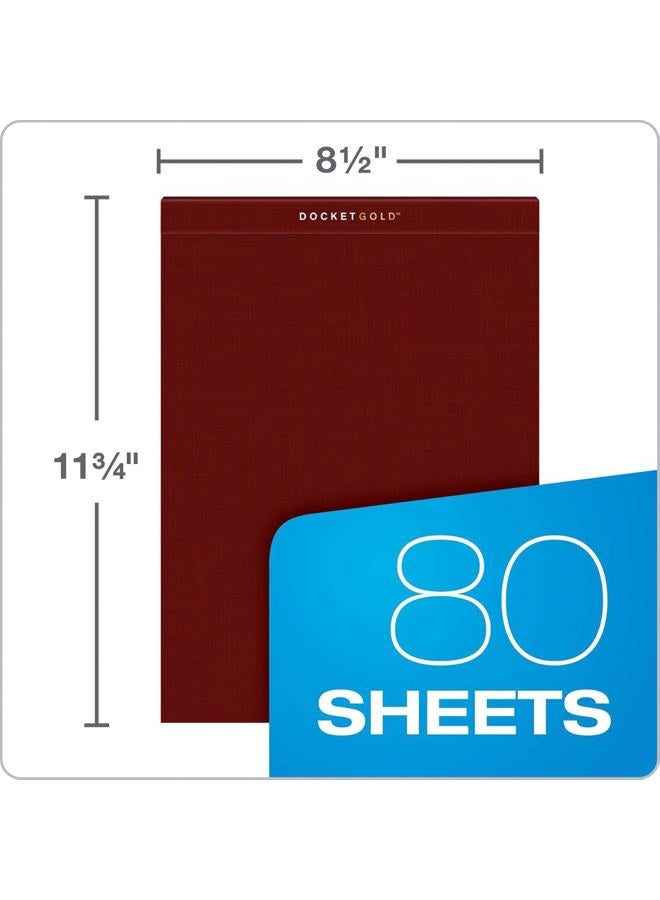 TOPS Docket Gold Graph Pads, 8-1/2" x 11-3/4", 4 x 4 Graph with Narrow Rule Back, Burgundy Cover, 80 Sheets (63752),White - Image 3