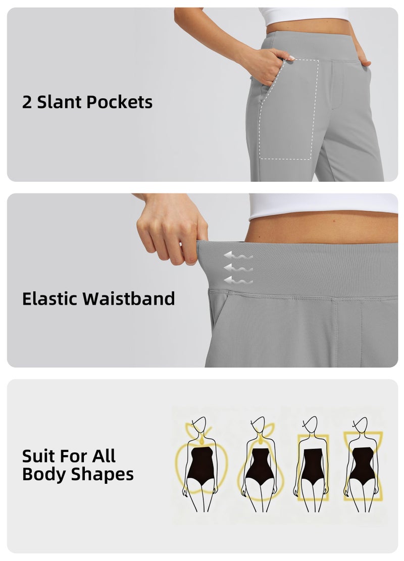 Libin Womens Casual Travel Pants Stretchy Golf Ankle Pants 7/8 Dress Pant Slacks Athletic Workout Sweatpants with 4 Pockets Grey XS - Image 4