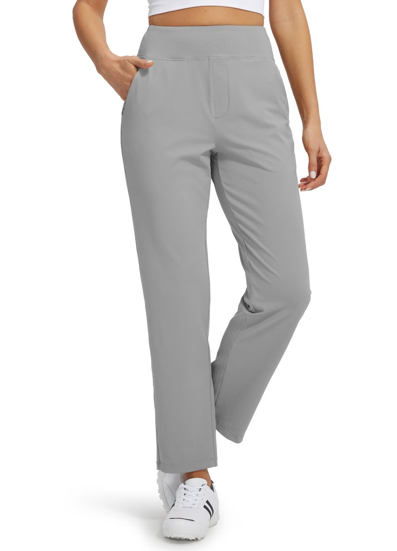 Libin Womens Casual Travel Pants Stretchy Golf Ankle Pants 7/8 Dress Pant Slacks Athletic Workout Sweatpants with 4 Pockets Grey XS - Image 1