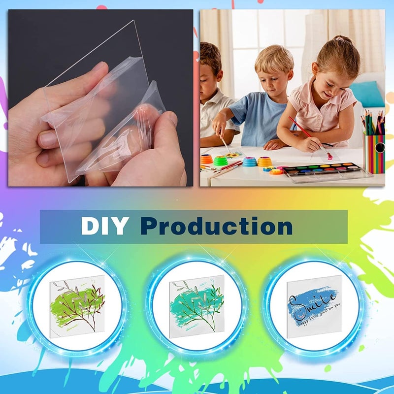 TPGP Thrseely 50PCS Clear Square Acrylic Sheets - 4 Inch Blanks for DIY Projects - Image 5