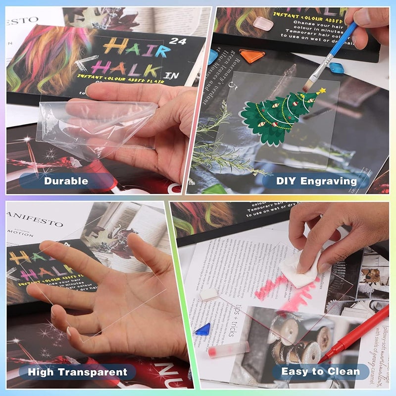 TPGP Thrseely 50PCS Clear Square Acrylic Sheets - 4 Inch Blanks for DIY Projects - Image 4