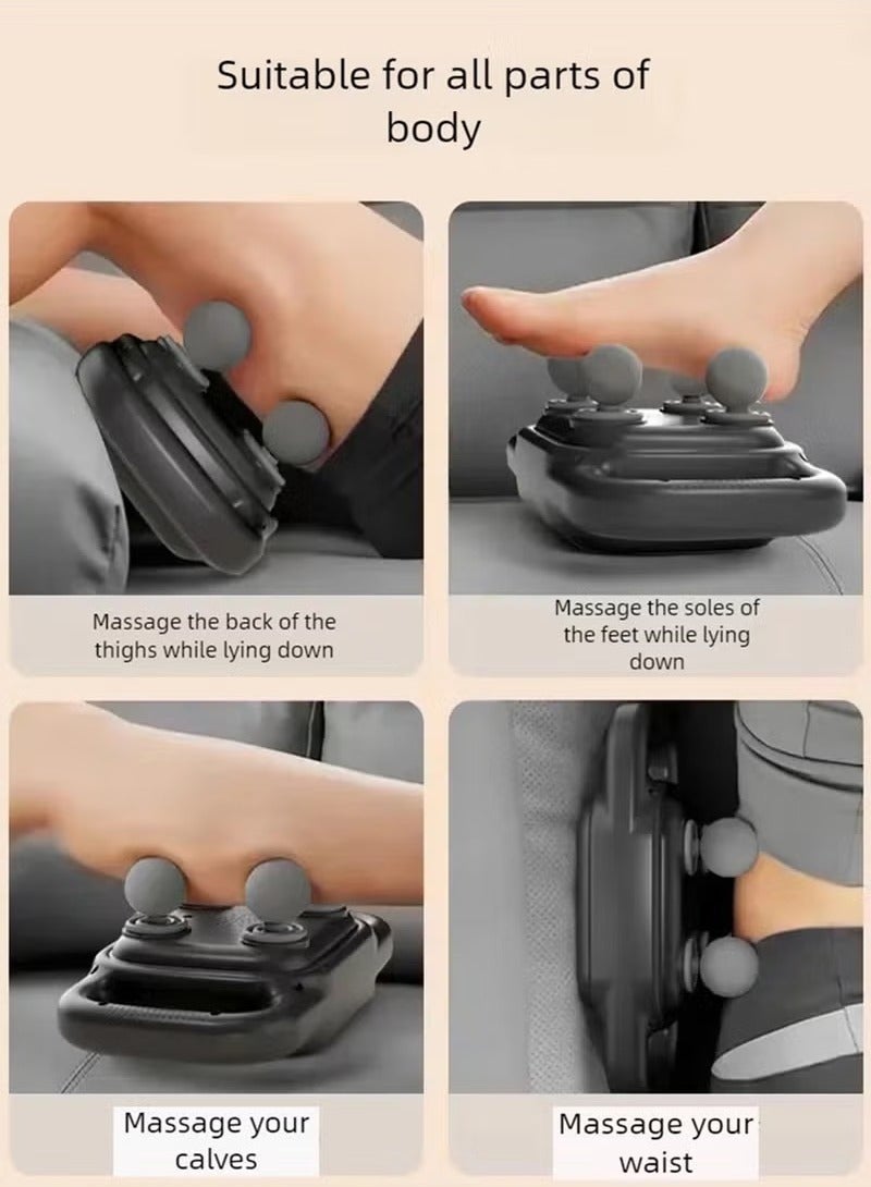 جهاز تدليك بـ4 رؤوس، جهاز تدليك الانسجة العميقة مع 4 مستويات كثافة للتدليك، رؤوس وطبق تدليك قابل للاستبدال، اداة تدليك كهربائية للظهر والكتف والرقبة مؤهلة - Image 2