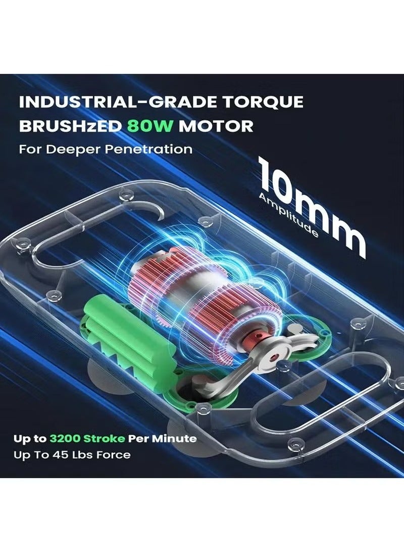 جهاز تدليك بـ4 رؤوس، جهاز تدليك الانسجة العميقة مع 4 مستويات كثافة للتدليك، رؤوس وطبق تدليك قابل للاستبدال، اداة تدليك كهربائية للظهر والكتف والرقبة مؤهلة - Image 3