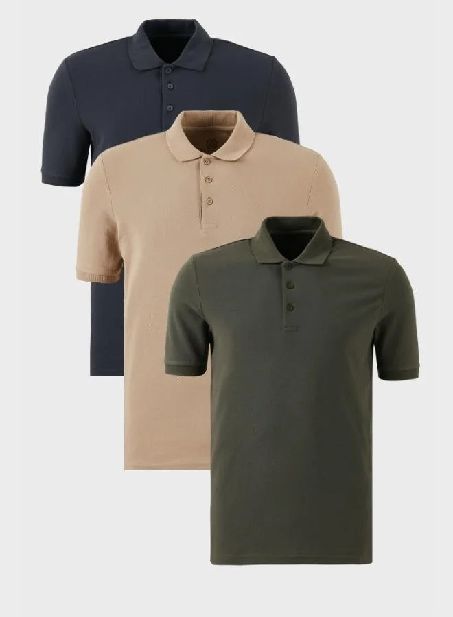 بوراتي تيشيرت رجالي بولو قطن من بوراتي عبوة من  قطع