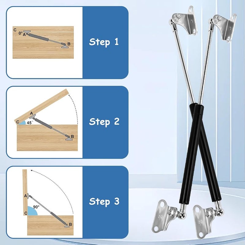 TOWEBOORY 2pcs 500MM 450N/101Lb Gas Struts,Universal Lift Support Springs Heavy Duty Gas Spring with Brackets for Heavy Lid Cabinet Door Truck Ottoman Bed Floor Hatch Door and Other Heavy Duty Project(20in450N) - Image 4