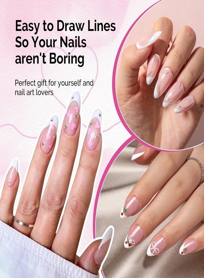MelodySusie ميلودي سوزي طلاء أظافر جل أبيض 8 مل، لرسم الخطوط والأنماط، نصائح أظافر فرنسية، مانكير وبيديكير DIY للاستخدام المنزلي وصالونات DIY - Image 4