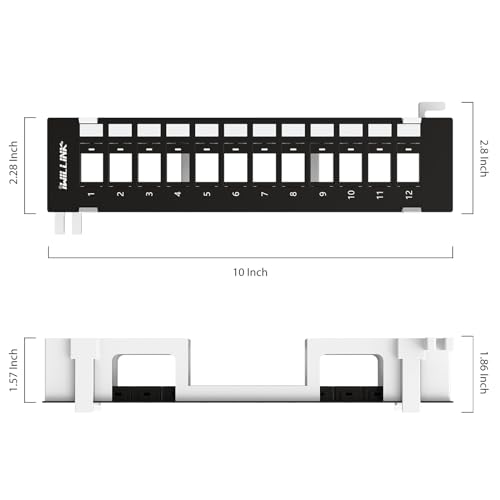 Iwillink Blank 12-Port Keystone Patch Panel with 89D Wall Mount Bracket, Versatile Vertical/Horizontal Installation, Includes 6 Blank Keystone Inserts for Custom Configurations - Image 5