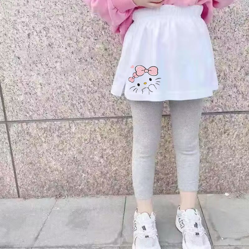 Children'S Short Skirt Sweatshirt Curtain All-Match Base Hem White-Rimmed Baby Girl'S Skirt Korean-Style Cute Stacked Artifact - Image 1
