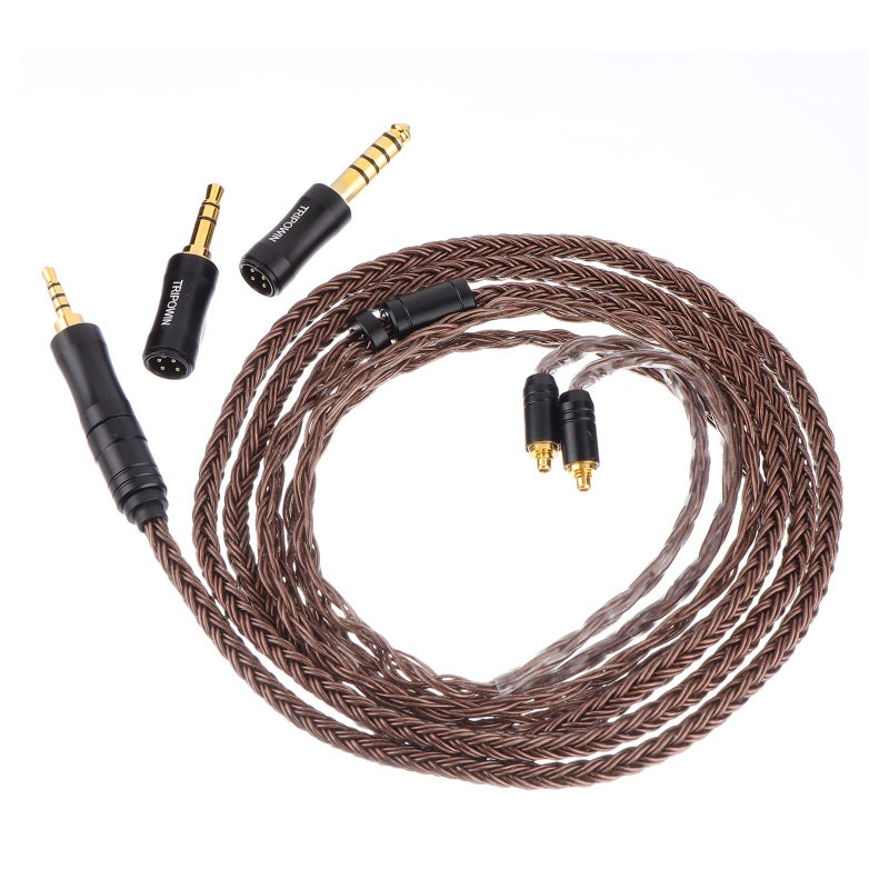 Linsoul Tripowin Amber 32AWG OFC Oxygen Free Cable HiFi IEM Cable with Interchangeable 2.5mm/3.5mm/4.4mm Plug, PVC Sleeve Replacement Cable for Audiophile(MMCX) - Image 4