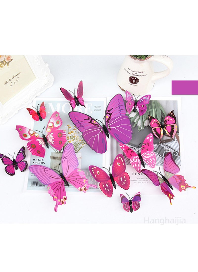 Hanghaijia 12 PCS 3D Simulation Butterfly Wall Fridge Stickers Decorations Photography Props  - Image 2
