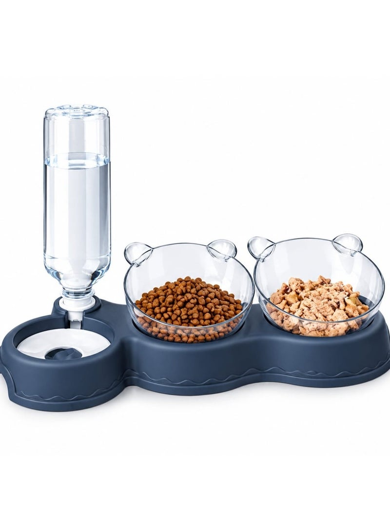 3-in-1 Pet Feeding Station for Cats & Small Pets – Automatic Water Dispenser with 2 Food Bowls – Stylish & Practical Design - Image 2