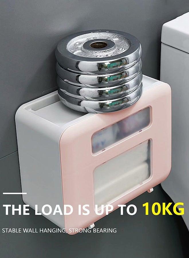 Waterproof Wall Mounted Tissue Box Pink/White 29x23x15centimeter - Image 4