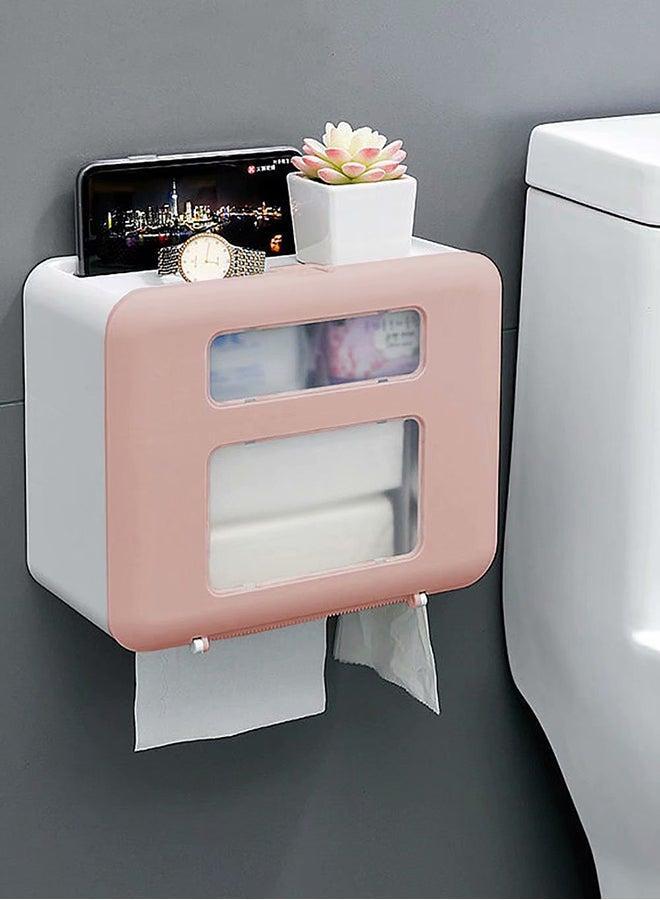 Waterproof Wall Mounted Tissue Box Pink/White 29x23x15centimeter - Image 2