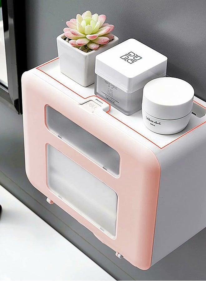 Waterproof Wall Mounted Tissue Box Pink/White 29x23x15centimeter - Image 3