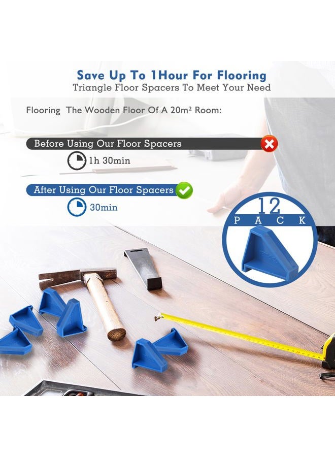 Tezoro (24) - Flooring Spacers,Laminate Wood Flooring Tools,Compatible w/Vinyl Plank, Hardwood & Floating Floor Installation etc,Hardwood Flooring w/1/4 Gap,Special Triangle Stay in Place (24) - Image 4