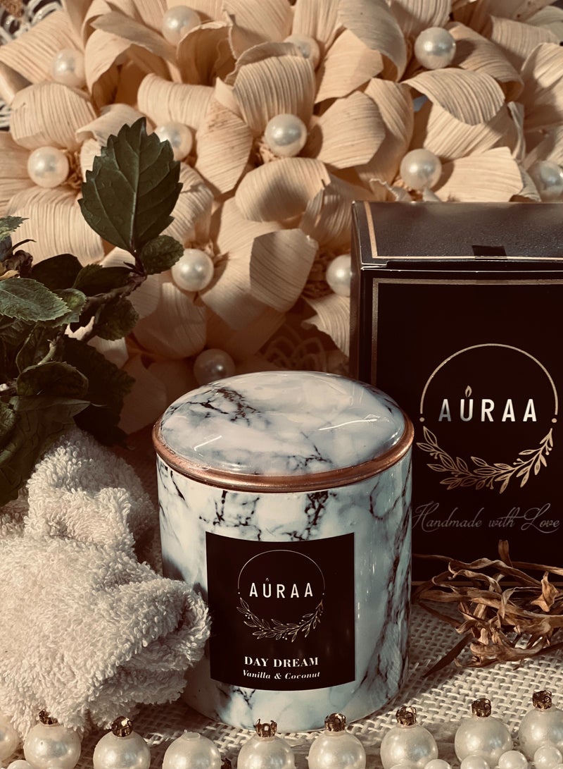 أورا .معطرة الصويا شمعة-عطر الفانيليا وجوز الهند منتج فاخر فريد من نوعه لمنزل أنيق ومثالي - Image 2