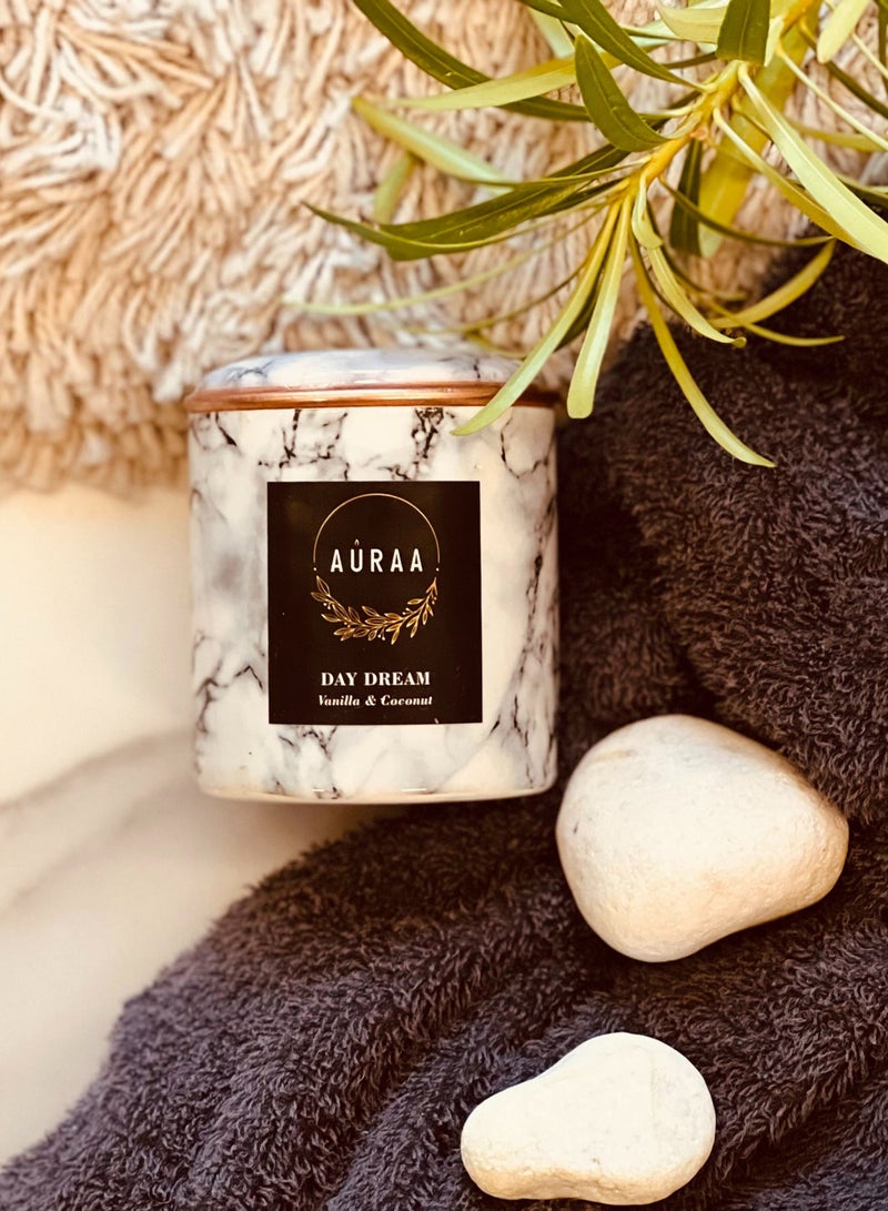 أورا .معطرة الصويا شمعة-عطر الفانيليا وجوز الهند منتج فاخر فريد من نوعه لمنزل أنيق ومثالي - Image 3