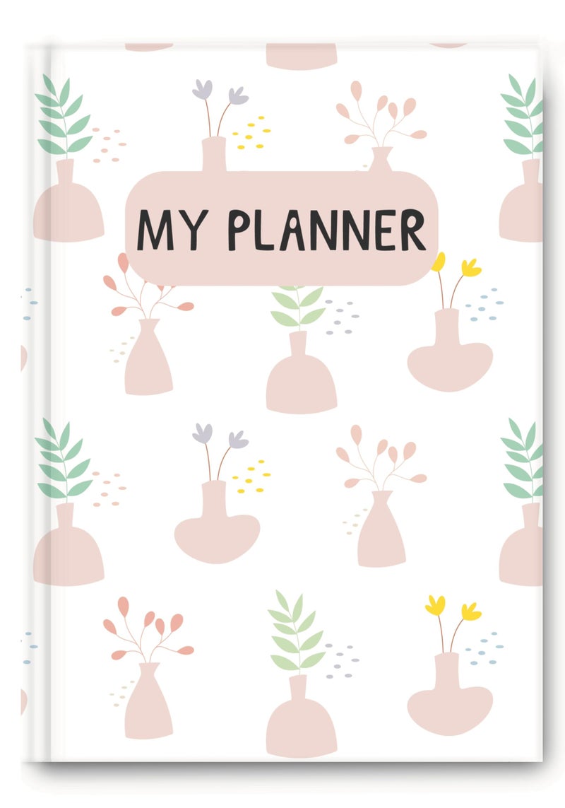 KALP Undated Daily Journal Planner KIT with Pocket Diary, 2 Posters, 300+Stickers, Magnetic Bookmark - Hard Bound, 80 GSM - 304 pages, 48 Weekly Spreads, Monthly View, Habit & Budget Tracker (Floral) - Image 1