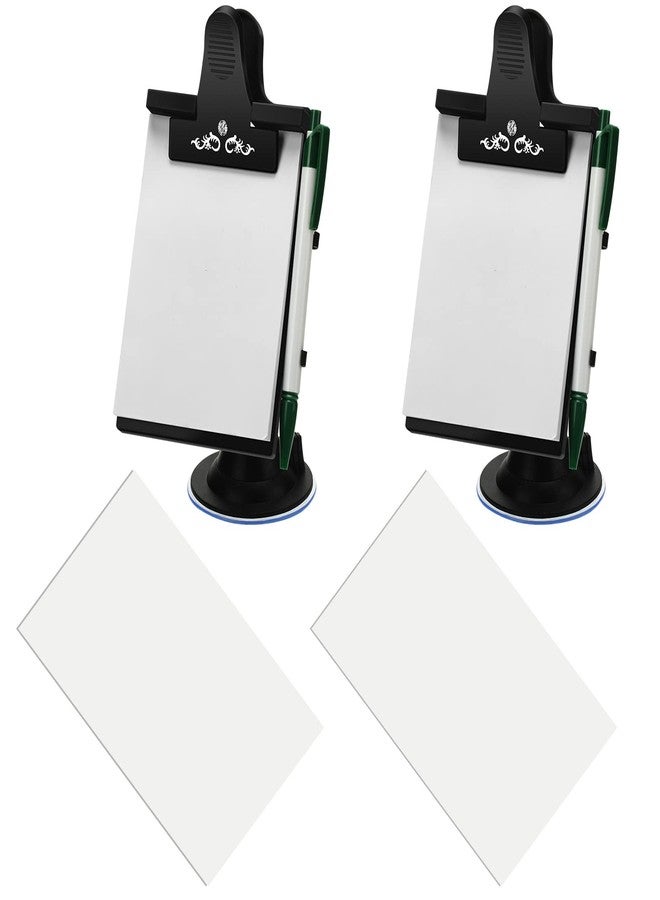 Harloon 2 Pcs Memo Pad with Pen Holder Car Clip Board Dashboard Clipboard with Notepad Message Notepad Holder Stationery Pads of 30 Pages Stationary Notepad Set for Cars Office Home Kitchen Supplies - Image 1