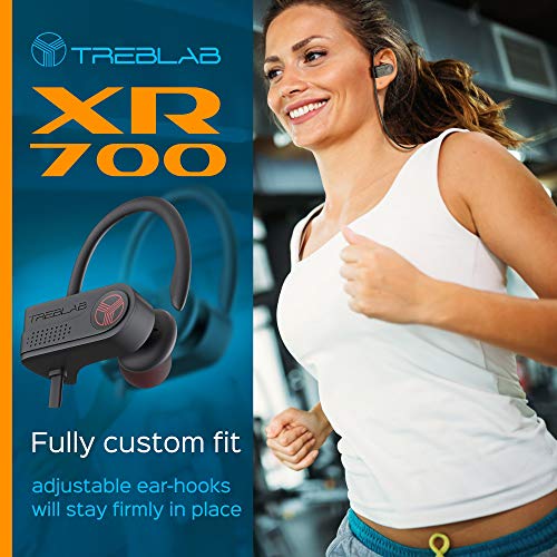 TREBLAB XR700 Wireless Earbuds - Bluetooth 5.0, IPX7 Waterproof, Noise Cancelling, Adjustable Earhooks, 9H Battery, Deep Bass, Mic - Sports Running Headphones for Workouts, Gym, Travel - Image 3