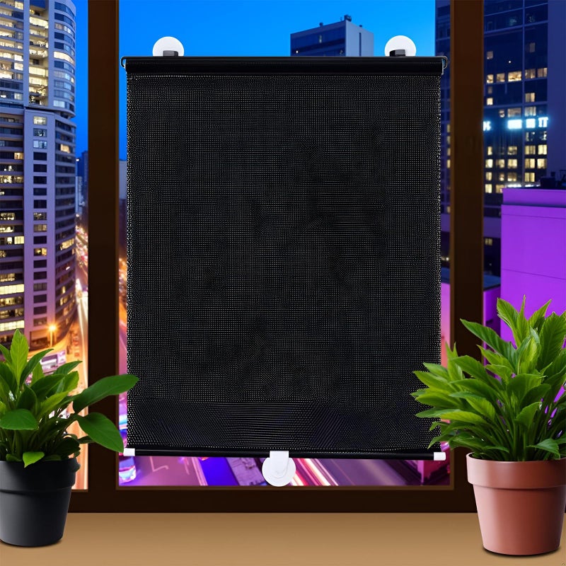 PEWHAUL 2-Pack Auto-Retractable Window Shades,Suction Window Roller Shade, UV/Heat Blocking Roller Shade, No-Drill Easy Install for Home,Office (23x49 Inches) - Image 4