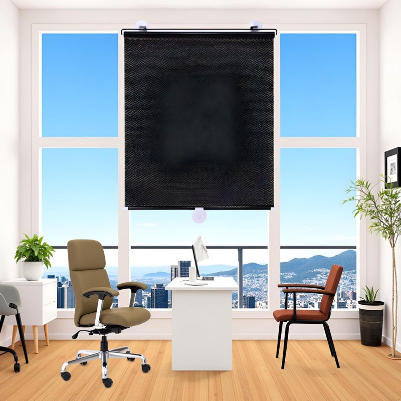 PEWHAUL 2-Pack Auto-Retractable Window Shades,Suction Window Roller Shade, UV/Heat Blocking Roller Shade, No-Drill Easy Install for Home,Office (23x49 Inches) - Image 3