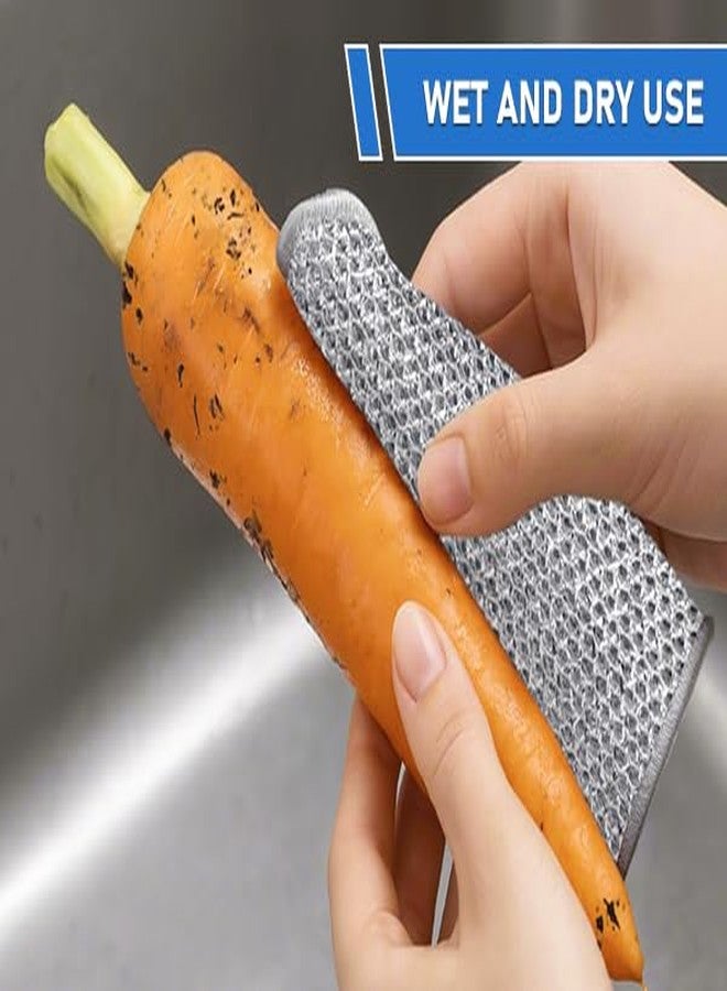 Aidoclip Non-Scratch Steel Wool Dishcloth - 50PC Set, Multi-Use Kitchen Scrubbers, Durable Cleaning Pads for Wet & Dry Use Grey (50pcs) - Image 3