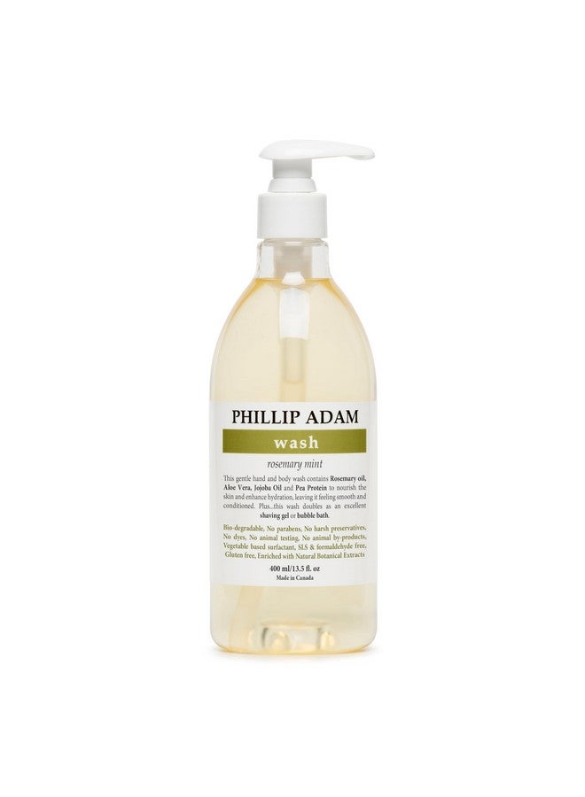 PHILLIP ADAM Rosemary Mint Hand And Body Wash All Natural Based Gentle And Hydrating For All Skin Types 13.5 Ounce