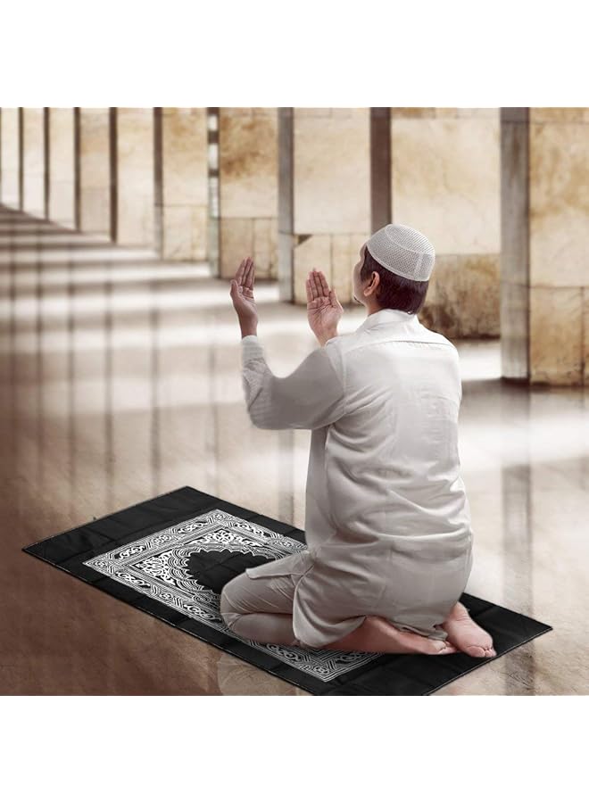 erorex 2 Pieces Portable Travel Prayer Mat With Compass Waterproof Polyester Prayer Rug Muslim Travel Prayer Mat For Ramadan Gifts 60Cm×100Cm - Image 2