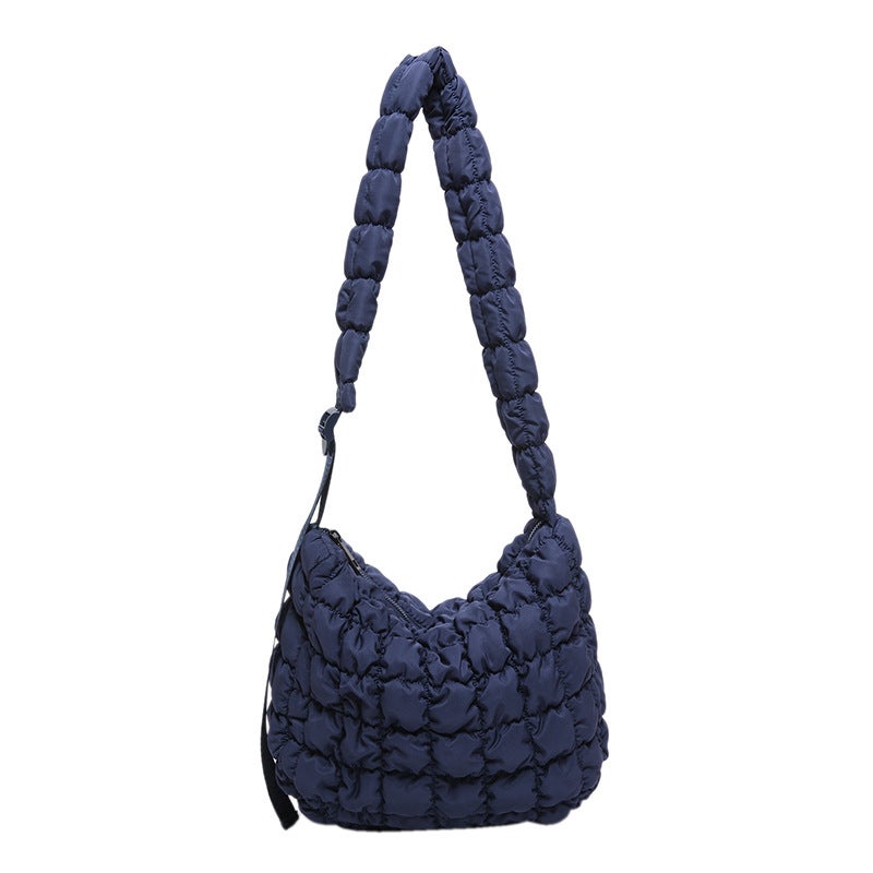 2024 Korean Design Cloud Pleated Checkered Plaid Women'S Bag Lightweight Satchel Shoulder Bag Large Capacity Women'S Bag - Image 1