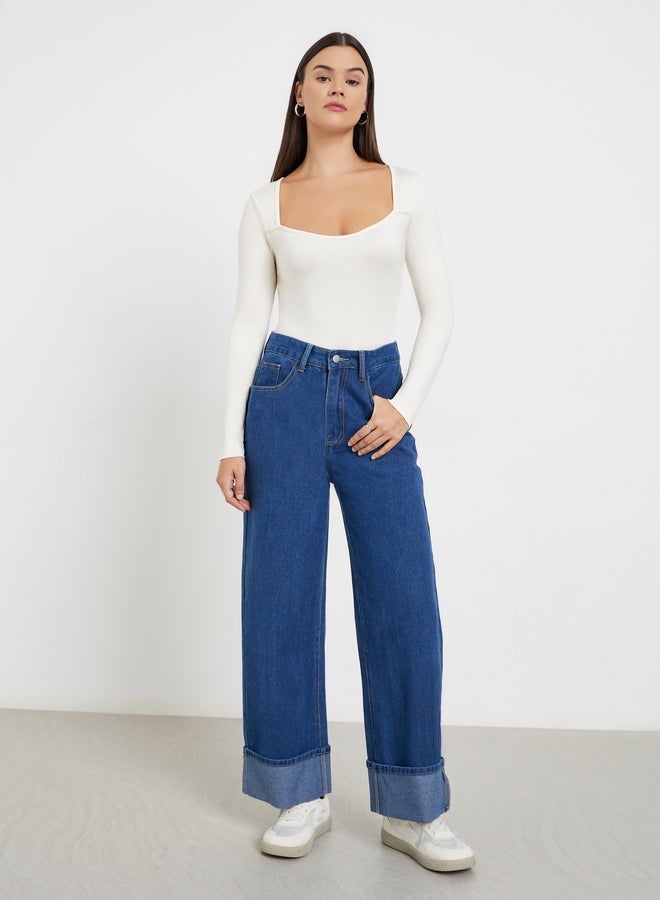 Styli Cream Sweetheart Neck Bodysuit - Image 3