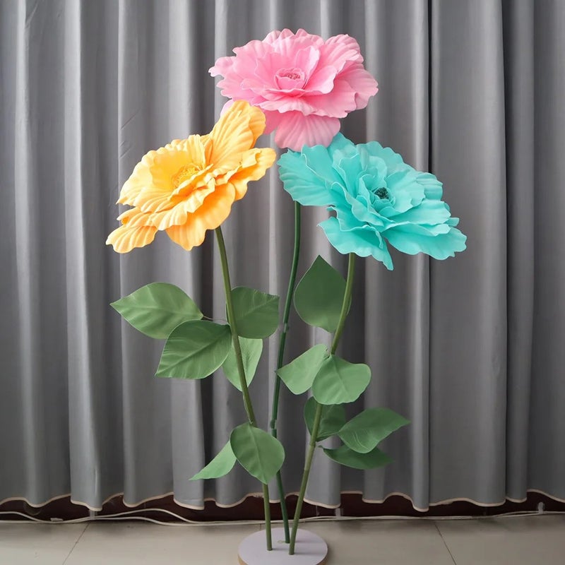 Y&D Artificial Foam Rose Flower Heads Giant Floral Decor Wedding Party Decorations - Image 2