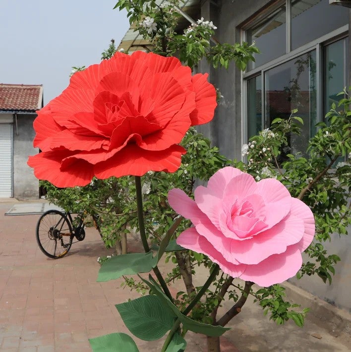 Y&D Artificial Foam Rose Flower Heads Giant Floral Decor Wedding Party Decorations - Image 3