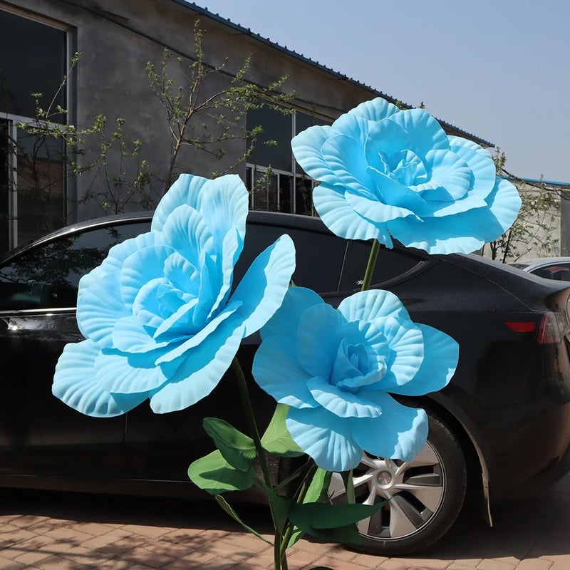 Y&D Artificial Foam Rose Flower Heads Giant Floral Decor Wedding Party Decorations - Image 4