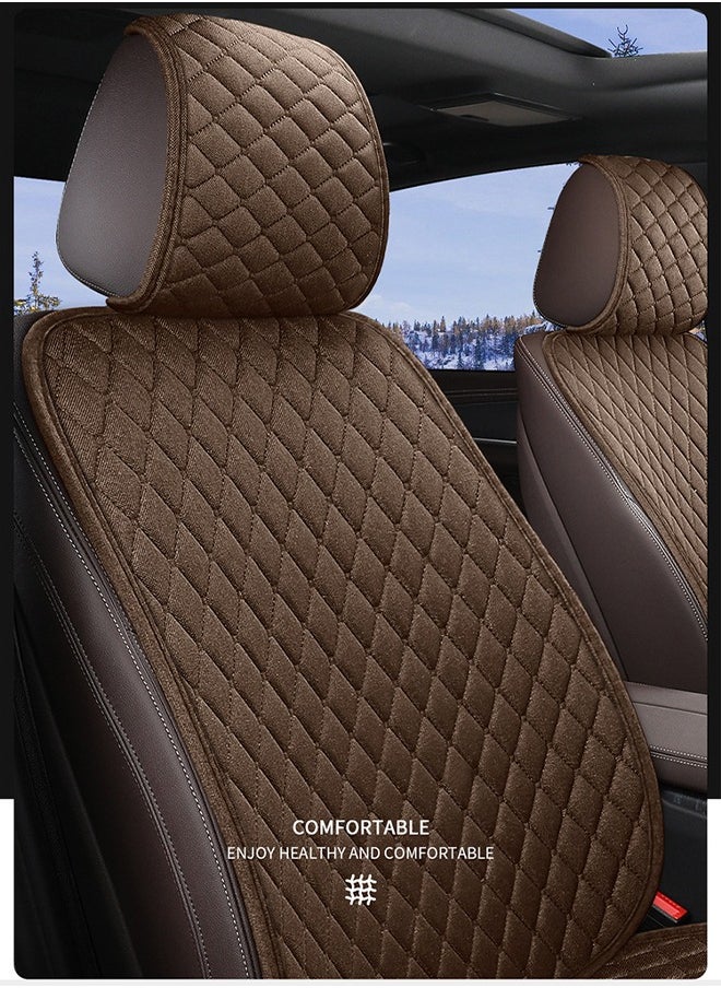 DUNISO 3PCS Universal Car Seat Cushion Set Car Seat Bottom Covers Protectors,Pu Leather Car Seat Bottom Covers Protectors, include 1 Pair Front Driver Seat Pad Mat and 1 Rear Bench Cover Universal Applicable To 90% Of Vehicles (Coffee)  - Image 5