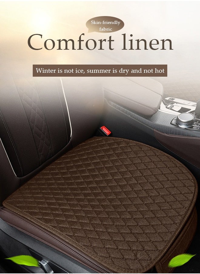 DUNISO 3PCS Universal Car Seat Cushion Set Car Seat Bottom Covers Protectors,Pu Leather Car Seat Bottom Covers Protectors, include 1 Pair Front Driver Seat Pad Mat and 1 Rear Bench Cover Universal Applicable To 90% Of Vehicles (Coffee)  - Image 3