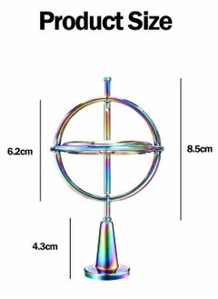 KASTWAVE Gyroscope, Metal Anti-Gravity Gyroscope Toy Colorful Spinning Top Desktop Ornament for Children Adult  - Image 5