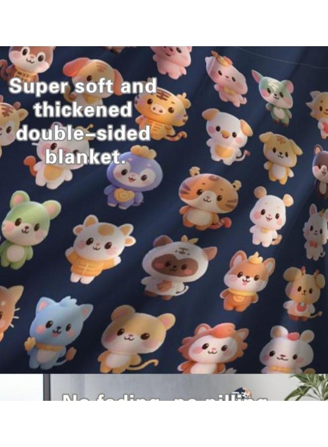 general Flannel thin blanket (warm and comfortable, suitable for sleep, gaming, dust removal and sandproof) 150cm*200cm - 447 - Image 5