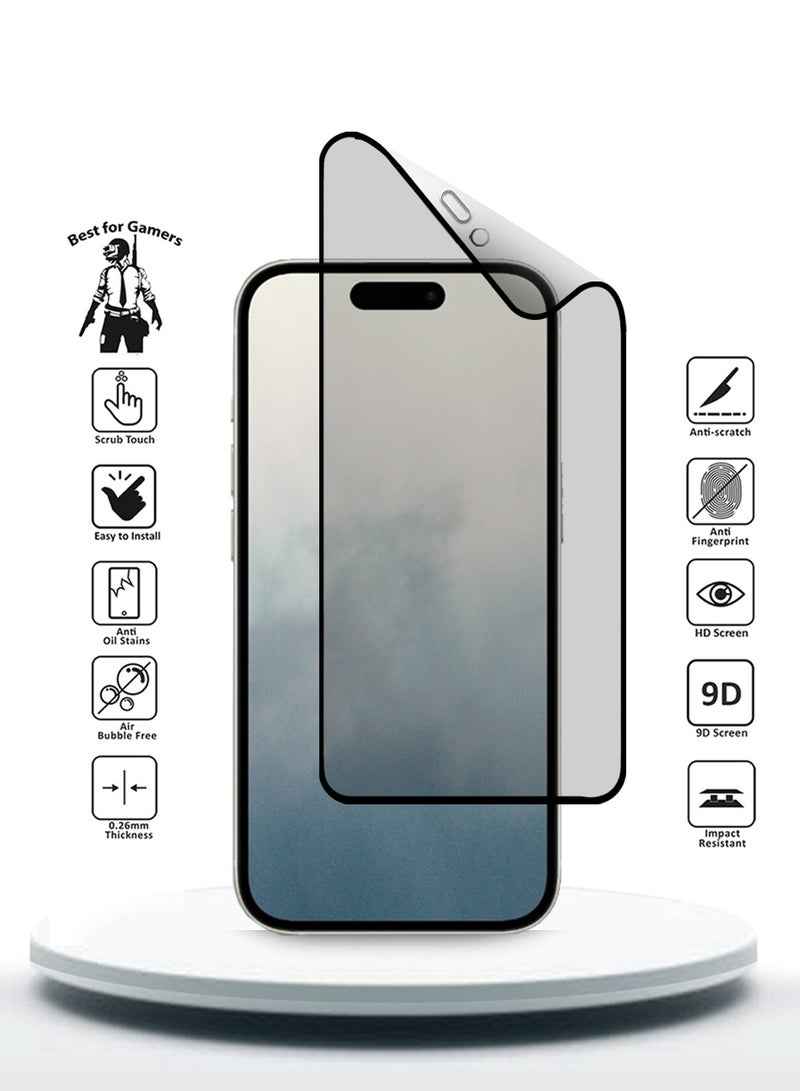 Wtech Apple iPhone 16 Plus 2024 Nano Ceramic Full Glue Full Cover Matte Flexible Screen Protector - Clear/Black - Image 2